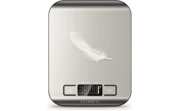 CROWNFUL Digital Kitchen Scale - 11lb, Stainless Steel Food Scale