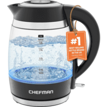 Chefman 1.8L Glass Electric Kettle - Fast Boil & Auto Shut-Off