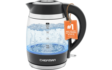 Chefman 1.8L Glass Electric Kettle - Fast Boil & Auto Shut-Off