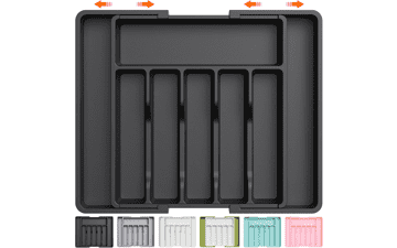 Expandable Silverware Drawer Organizer - Adjustable Kitchen Utensil Tray