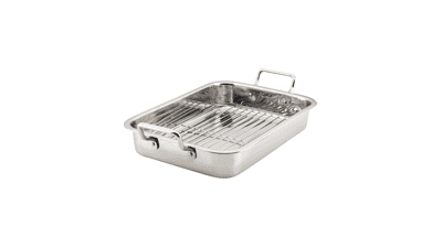 Farberware 17-inch Stainless Steel Roasting Pan with Rack