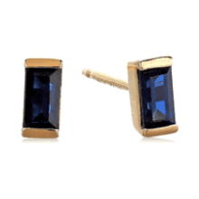 Gold Plated Baguette Stud Earrings