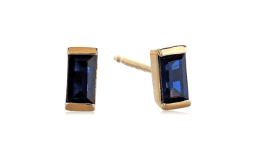 Gold Plated Baguette Stud Earrings