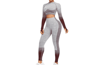 JOYMODE Women's Workout Set: High Waist Leggings & Crop Top