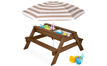 Kids 3-in-1 Sand & Water Table with Umbrella