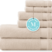 Martha Stewart 6-Piece Beige Cotton Bath Towel Set