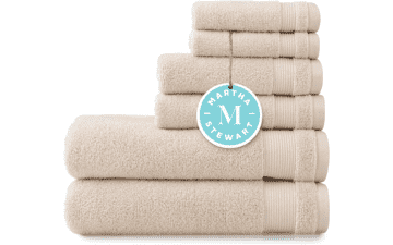 Martha Stewart 6-Piece Beige Cotton Bath Towel Set