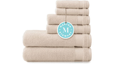 Martha Stewart 6-Piece Beige Cotton Bath Towel Set