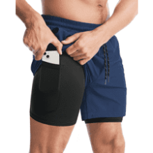Men's 2-in-1 Running Shorts - 5" Quick Dry Gym Shorts
