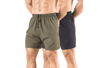 Men's 5" Running Shorts 2-Pack: Quick Dry Workout Gym Shorts