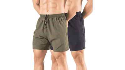 Men's 5" Running Shorts 2-Pack: Quick Dry Workout Gym Shorts