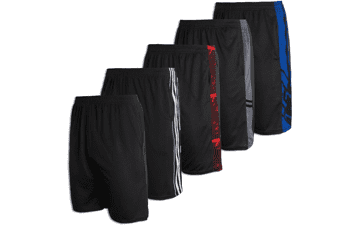 Men's Mesh Basketball Shorts 5-Pack - Quick Dry Activewear