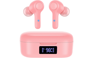 Mini Wireless Earbuds: 60H Playtime, Deep Bass - Sand Pink