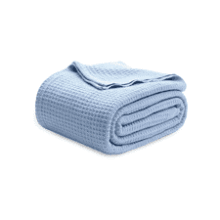 Queen Cotton Waffle Blanket - Sky Blue