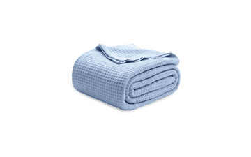 Queen Cotton Waffle Blanket - Sky Blue