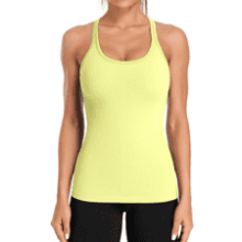 Ribbed Tank Top with Built-In Bra - Workout & Athleisure