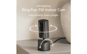 Ring Indoor Cam (2024): 360° Pan & Tilt, HD Video, Two-Way Talk - Black