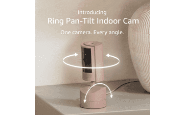 Ring Indoor Cam (2024): 360° Pan & Tilt, Two-Way Talk - Blush