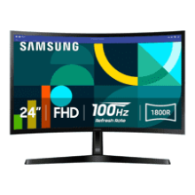 SAMSUNG 24" Curved Monitor, 100Hz, FHD, Eye Comfort