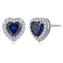 Sterling Silver Heart Stud Earrings