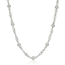 Sterling Silver Singapore Bead Chain Necklace