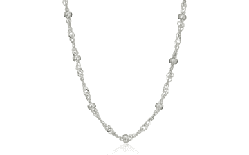 Sterling Silver Singapore Bead Chain Necklace