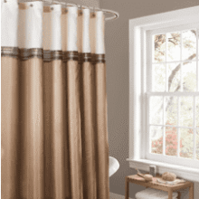 Terra Beige & Ivory Color Block Shower Curtain