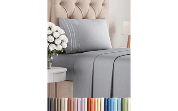 Twin Size Steel Blue Sheet Set - Soft & Breathable