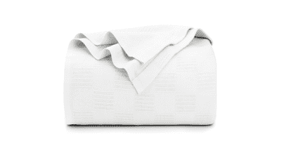Utopia Bedding Queen Size White Cotton Blanket