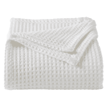 Waffle Weave Cotton Blanket - Lightweight & Breathable (King, White)