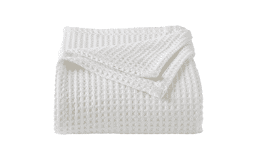 Waffle Weave Cotton Blanket - Lightweight & Breathable (King, White)