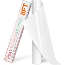 White HTV Vinyl Roll - 12" x 8ft - Easy Cut & Weed