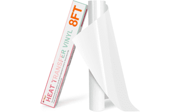 White HTV Vinyl Roll - 12" x 8ft - Easy Cut & Weed