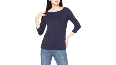 Women's Slim-Fit Boat Neck Tee