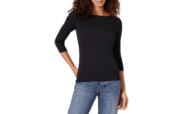 Women's Slim-Fit Boat Neck Tee