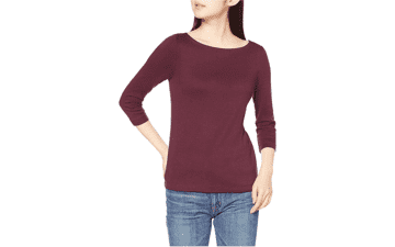 Women's Slim-Fit Boat Neck Tee