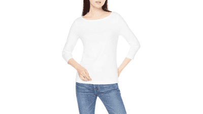 Women's Slim-Fit Boat Neck Tee