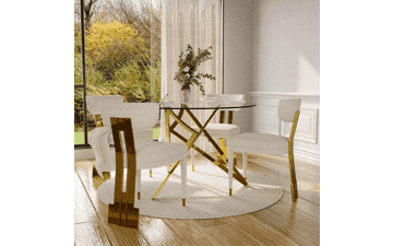 Elegant Boucle Dining Chairs - Set of 4
