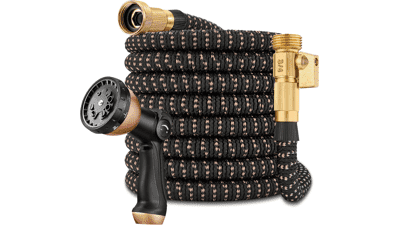 100ft Expandable Garden Hose with 10-Pattern Nozzle