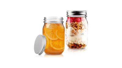 16oz Mason Jars 2-Pack: Airtight Lids, Perfect for Canning & Storage