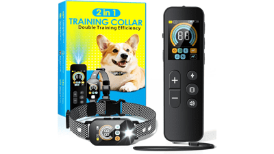 2-in-1 Dog Training Collar: Shock & Bark Control