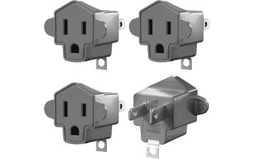 2 to 3 Prong Outlet Adapter 4-Pack - ETL Listed