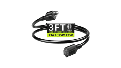 3FT Short Extension Cord - Indoor Use