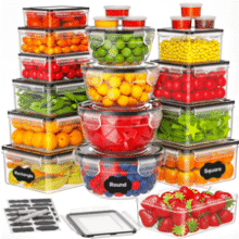 42-Piece Food Storage Containers with Lids - Kitchen Organization