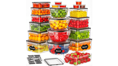 42-Piece Food Storage Containers with Lids - Kitchen Organization