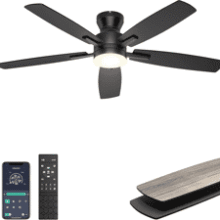 52'' Low Profile Ceiling Fan with Lights & Remote