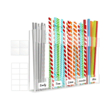 Acrylic Straw Holder - Clear Organizer for Kitchen & Pantry