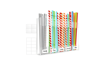 Acrylic Straw Holder - Clear Organizer for Kitchen & Pantry