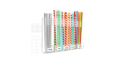 Acrylic Straw Holder - Clear Organizer for Kitchen & Pantry
