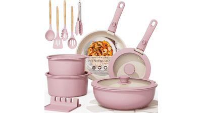 Astercook 21-Piece Nonstick Cookware Set | Space Saving & Oven Safe
